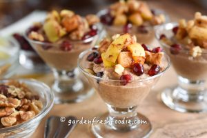 Cinnamon Chia Seed Pudding With Apple Pomegranate Topping