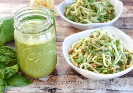 Nut Free Pesto and Fresh Zoodle Bowls